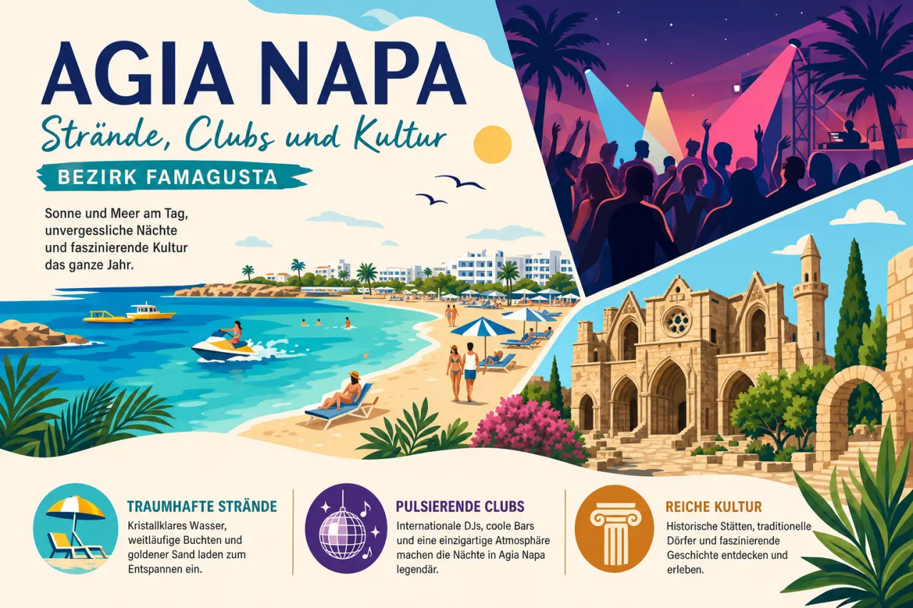 Agia Napa: Strände, Nachtleben und kulturelle Erlebnisse
