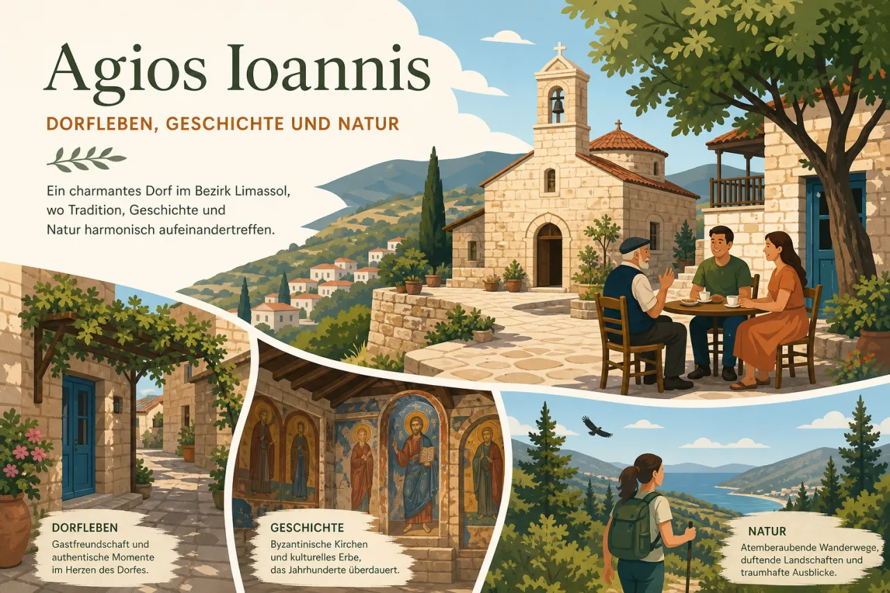 Agios Ioannis: Authentisches Dorfleben und historische Sehenswürdigkeiten