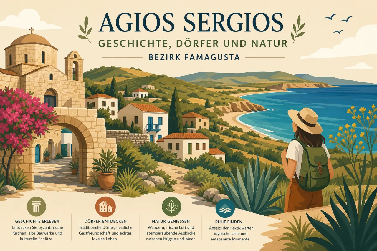 Agios Sergios: Historische Sehenswürdigkeiten und ländliche Idylle