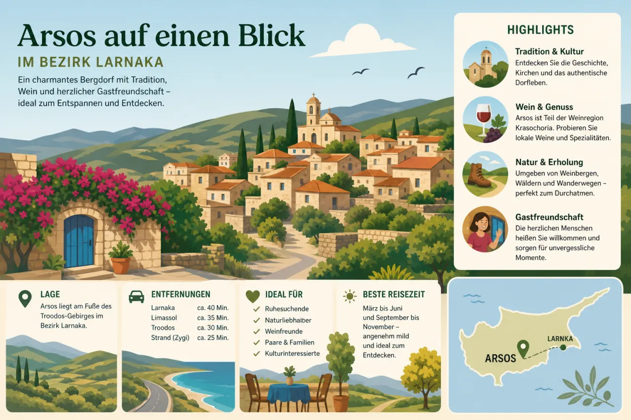 Arsos: Ein charmantes Dorf mit malerischer Landschaft