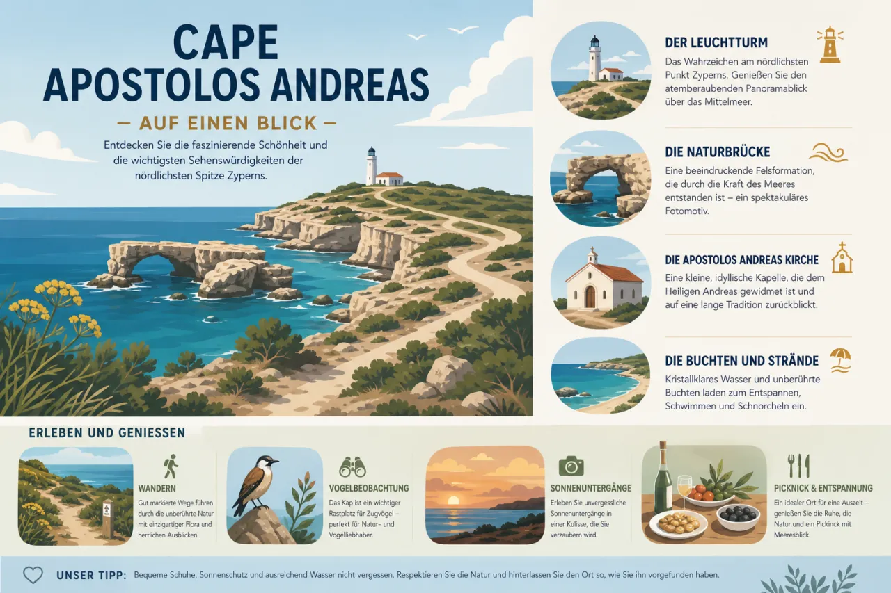 Cape Apostolos Andreas: Historische Stätten und beeindruckende Ausblicke
