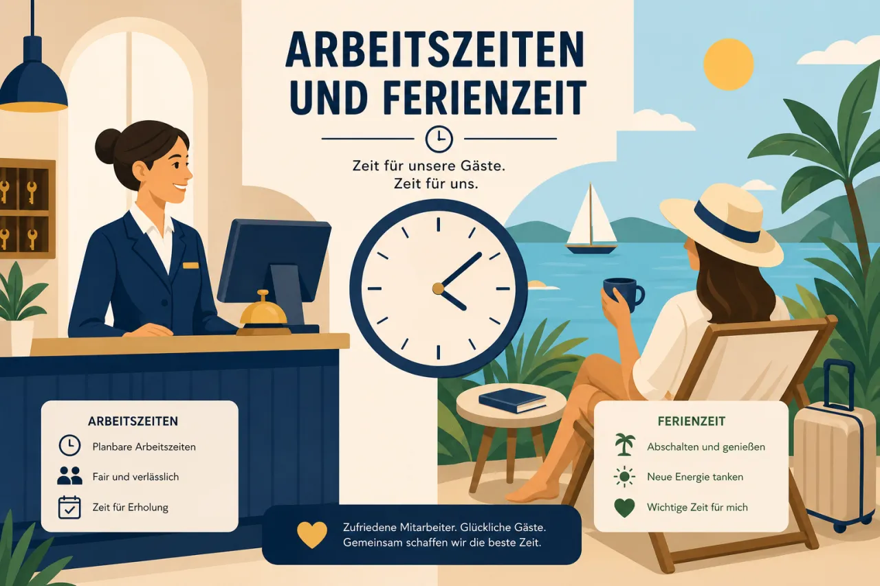 Uhrzeit Arbeitszeiten und Ferienzeit