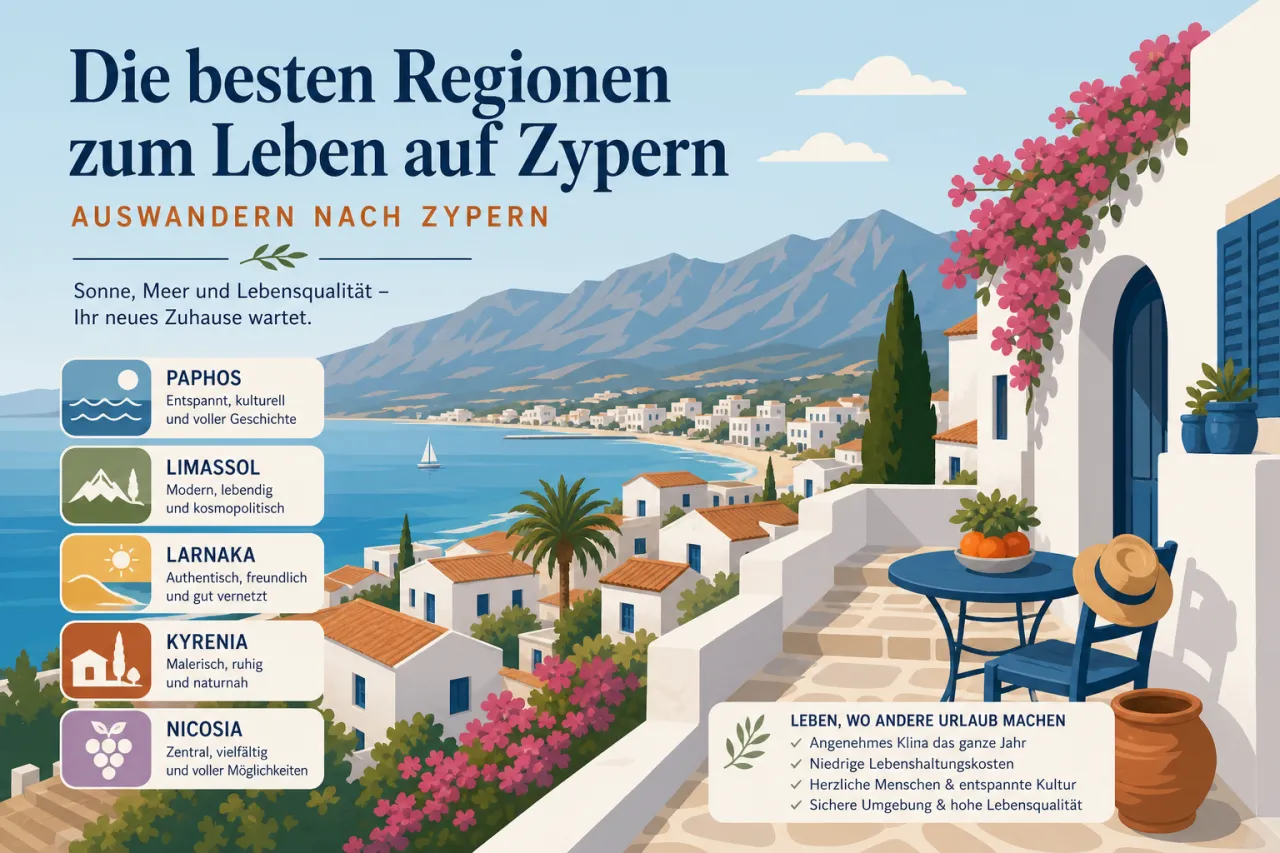 Die besten Städte und Regionen zum Leben auf Zypern