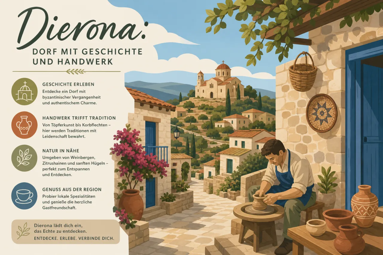 Dierona: Ein ruhiges Dorf mit reicher Tradition
