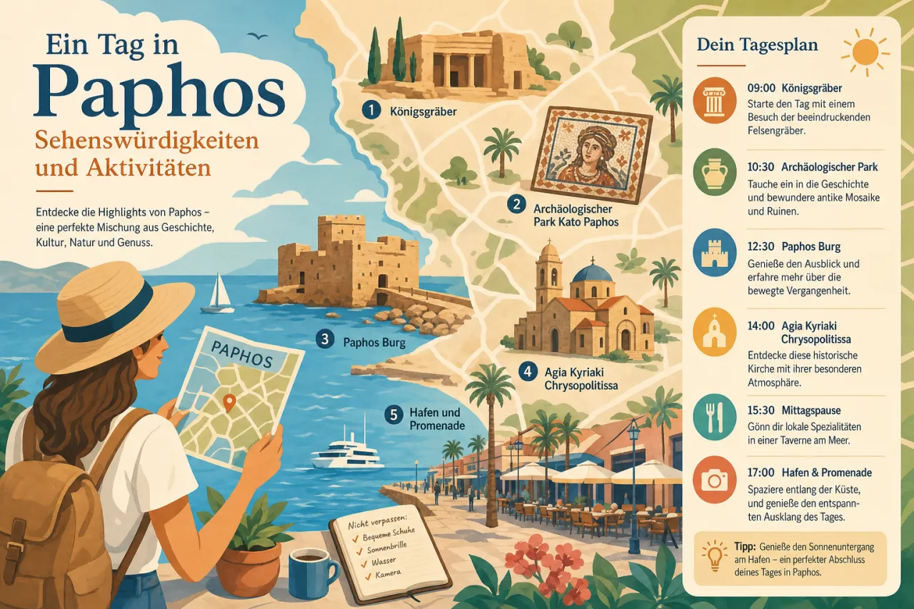 Ein Tag in Paphos: Sehenswürdigkeiten und Aktivitäten