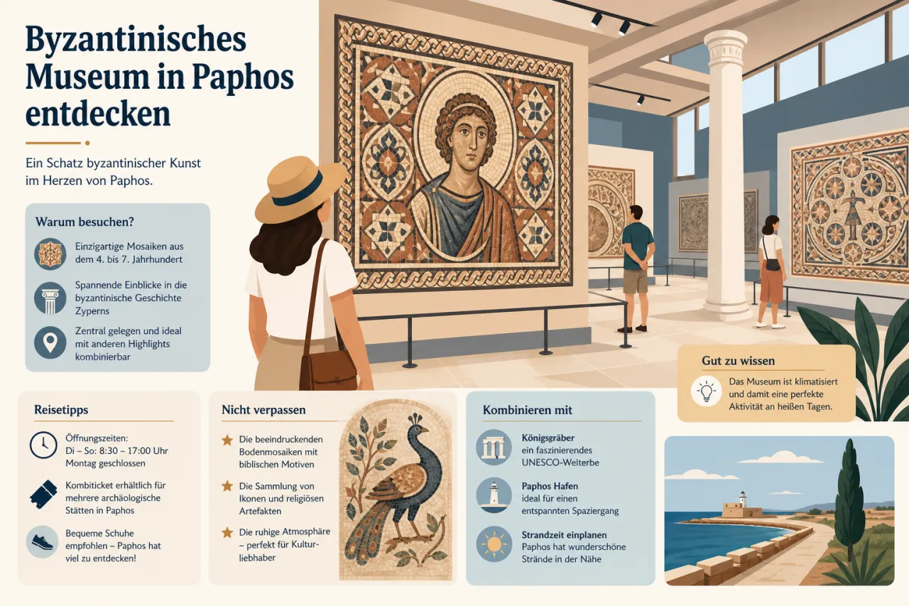 Erkunde das byzantinische Museum in Paphos