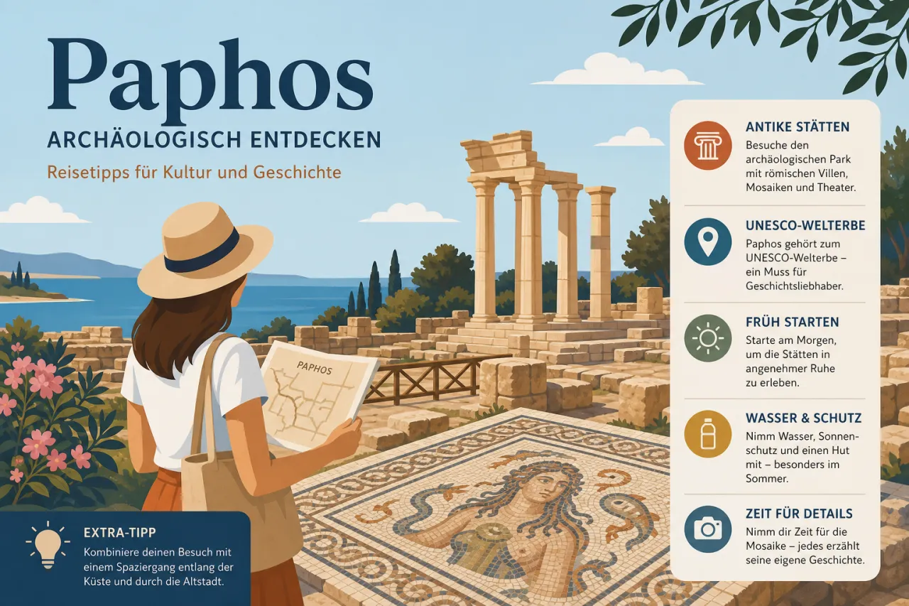 Erkunde die archäologische Stätte Paphos
