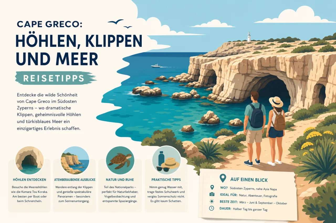 Erkunde die Höhlen von Cape Greco