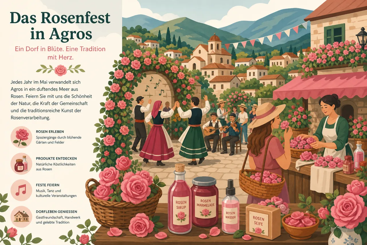 Festival of Roses in Agros: Duftende Rosen und traditionelle Produkte