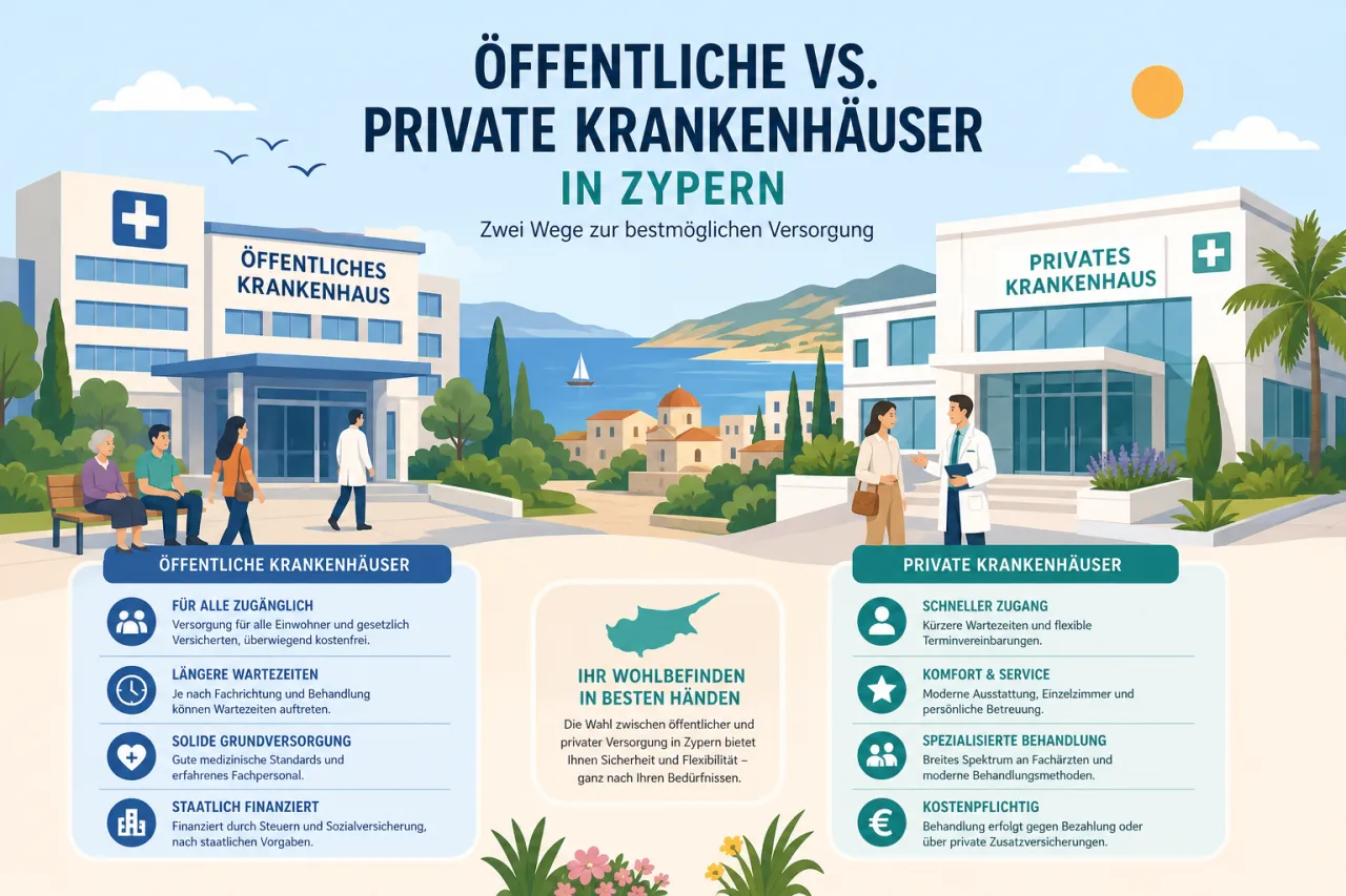 Öffentliche vs. private Krankenhäuser in Zypern