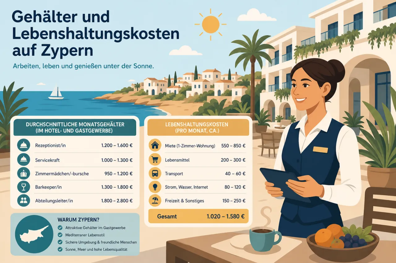 Gehälter und Lebenshaltungskosten auf der Mittelmeerinsel