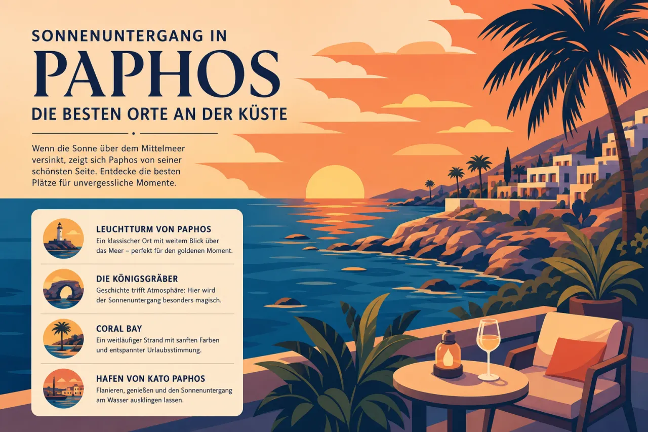 Sonnenuntergang in Paphos: Die besten Orte an der Küste