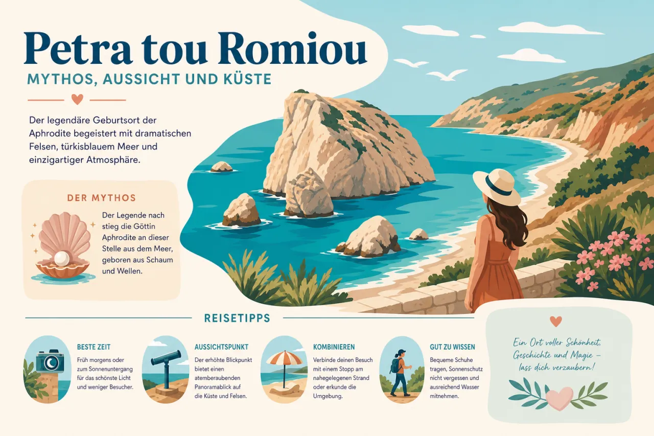 Genieße die Aussicht vom Petra tou Romiou (Aphrodites Geburtsort)