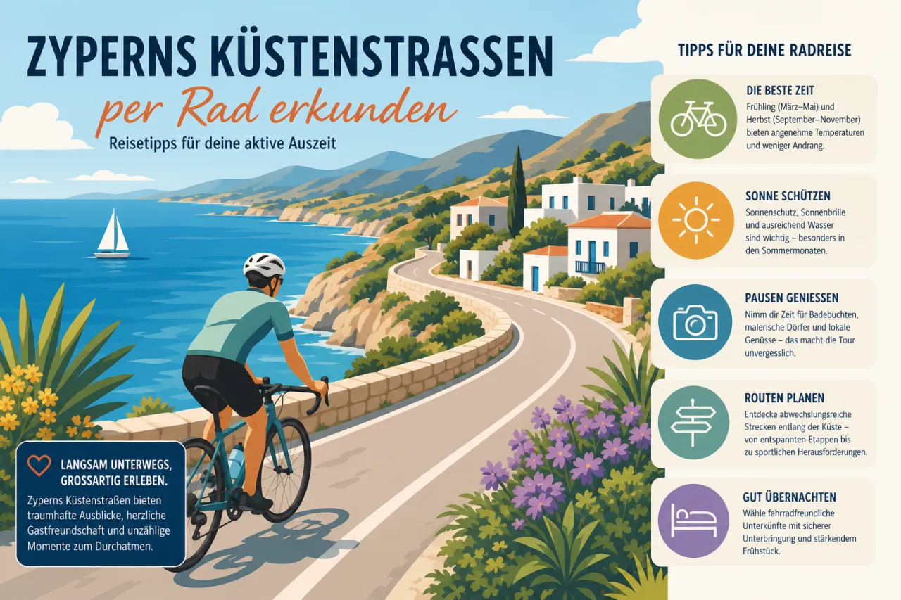 Genieße eine Radtour durch die Küstenstraßen