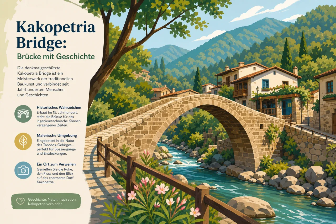 Kakopetria Bridge: Historische Brücke und malerische Umgebung
