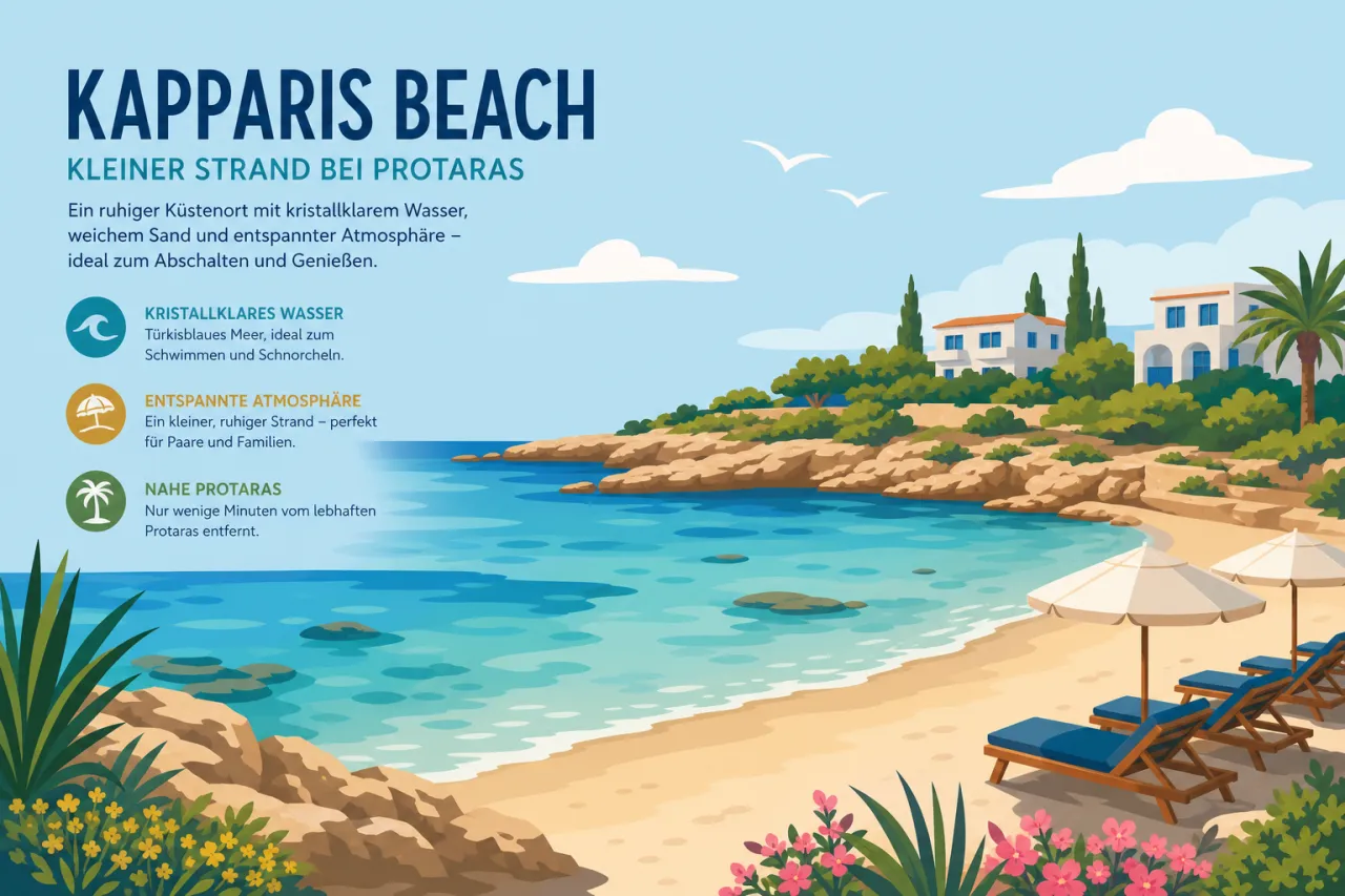 Kapparis Beach (Protaras): Kleiner Strand mit ruhigem Wasser