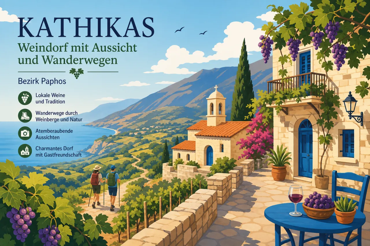 Kathikas: Berühmt für seine Weingüter und malerische Landschaften