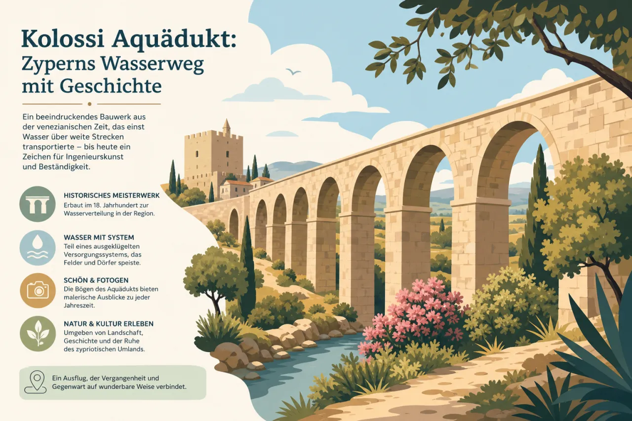 Kolossi Aqueduct: Historisches Aquädukt und archäologische Stätten