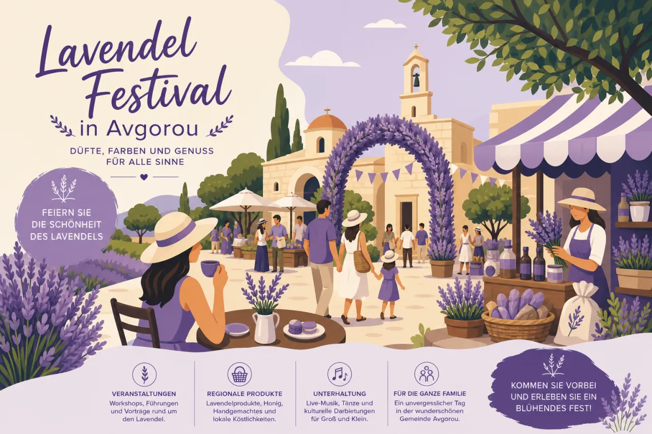 Lavendel Festival in Avgorou: Duftende Felder und entspannende Produkte