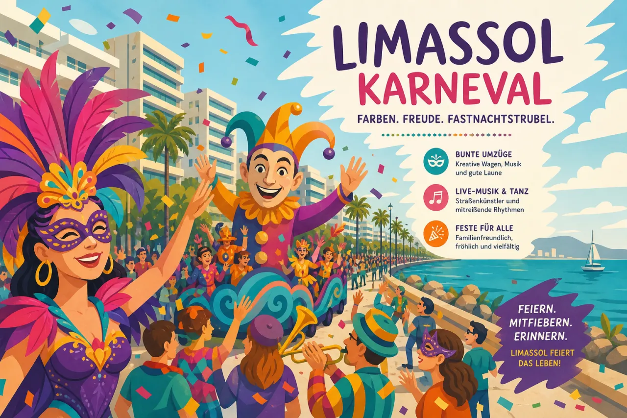 Limassol Karneval: Farbenfroher Umzug und ausgelassene Feiern
