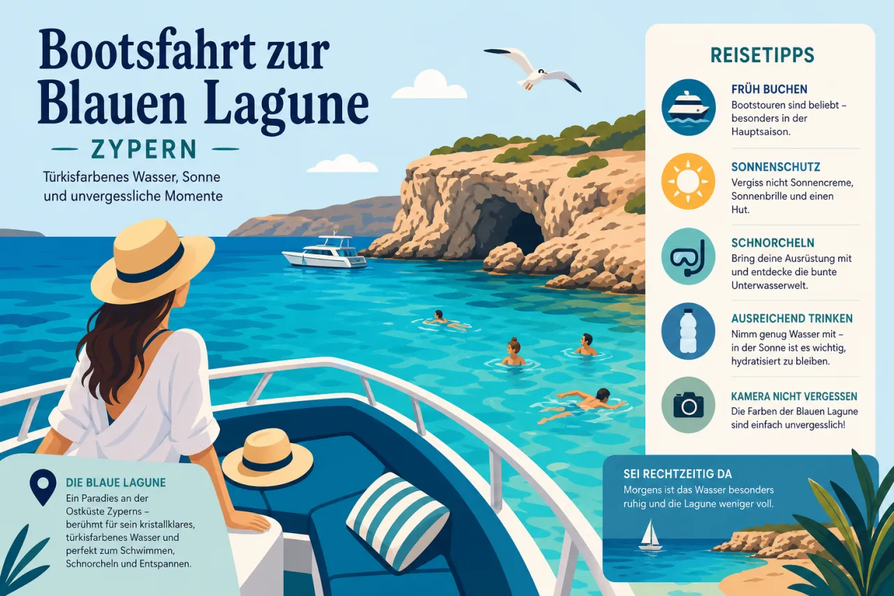 Mache eine Bootsfahrt zur Blauen Lagune
