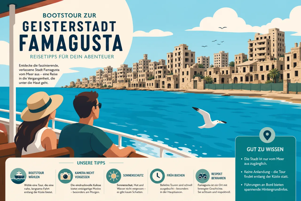 Mache eine Bootstour zum Famagusta-Geisterstadtgebiet