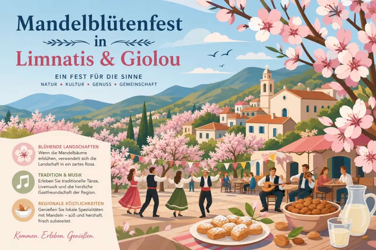Mandelblütenfest in Limnatis und Giolou: Frühlingszauber und Blütenpracht