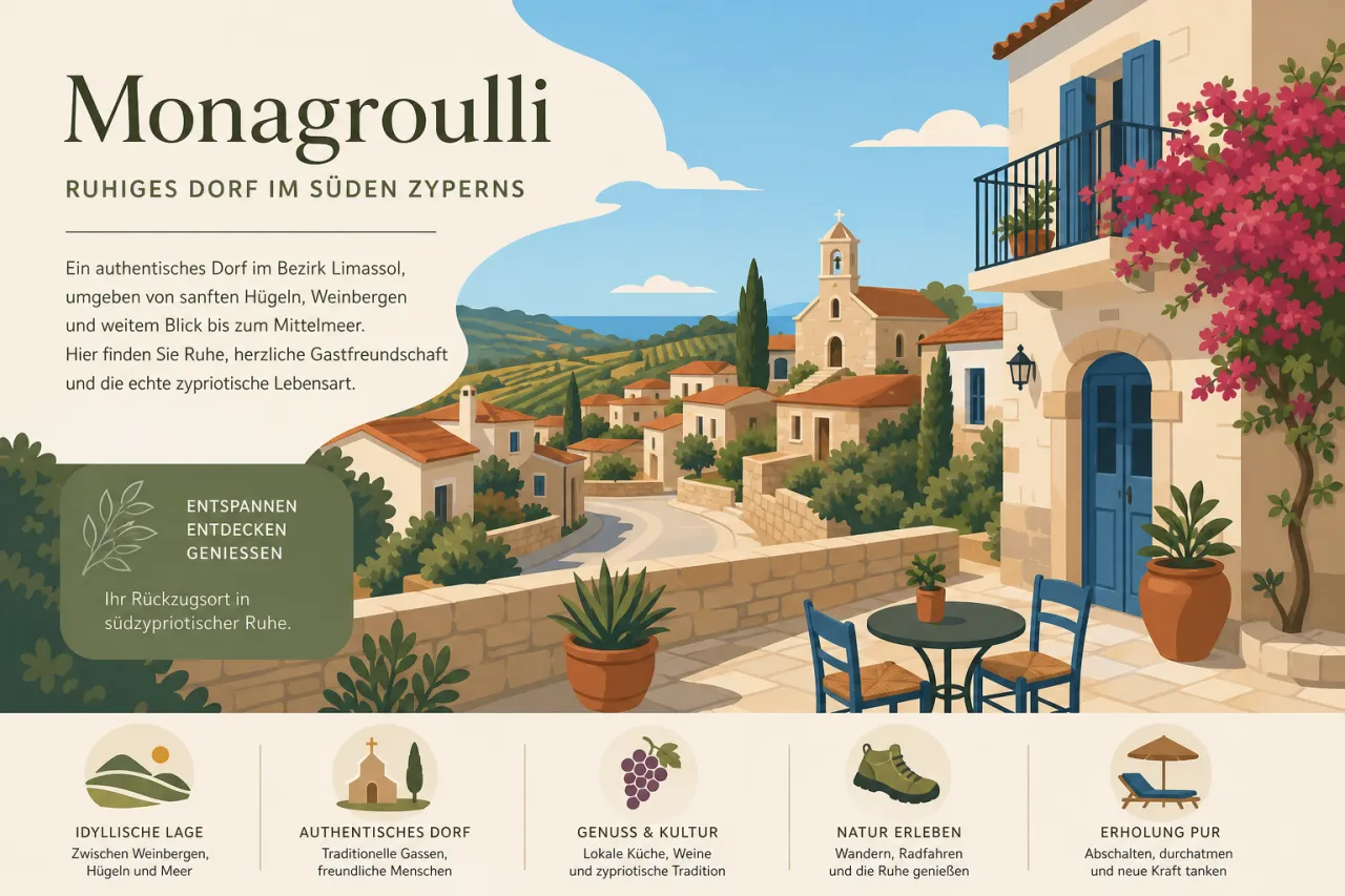 Monagroulli: Ein ruhiges Dorf mit beeindruckender Natur