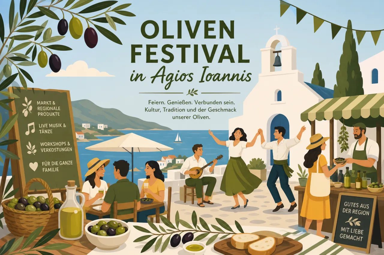 Oliven Festival in Agios Ioannis: Olivenprodukte und regionale Köstlichkeiten