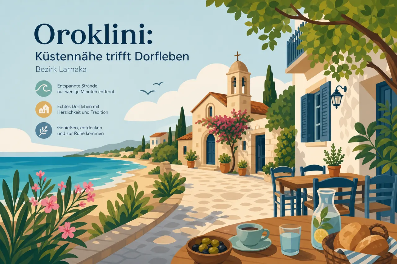 Oroklini: Küstennähe und ländliche Idylle