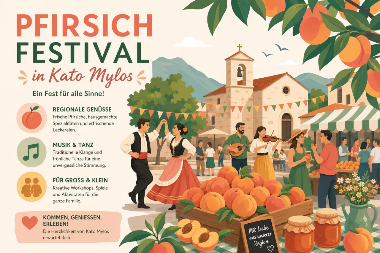 Pfirsich Festival in Kato Mylos: Fruchtige Erlebnisse und regionale Köstlichkeiten