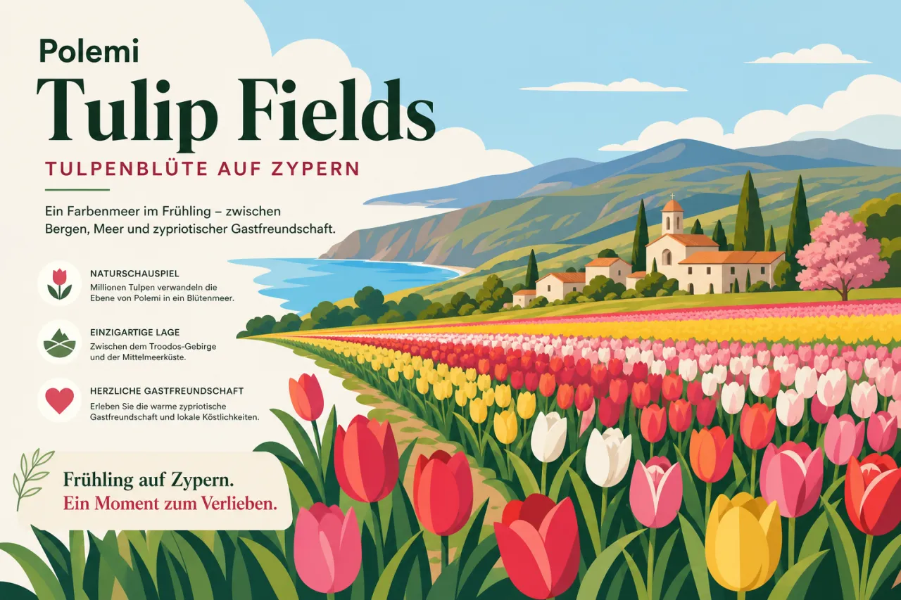 Polemi Tulip Fields: Farbenfrohe Tulpenfelder in Polemi entdecken