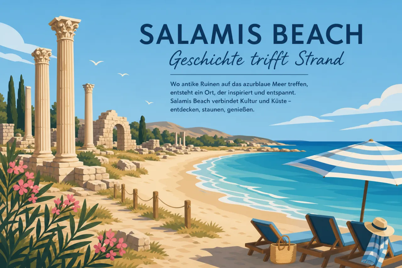 Salamis Beach (Nähe Famagusta): Historische Stätten und Strandvergnügen