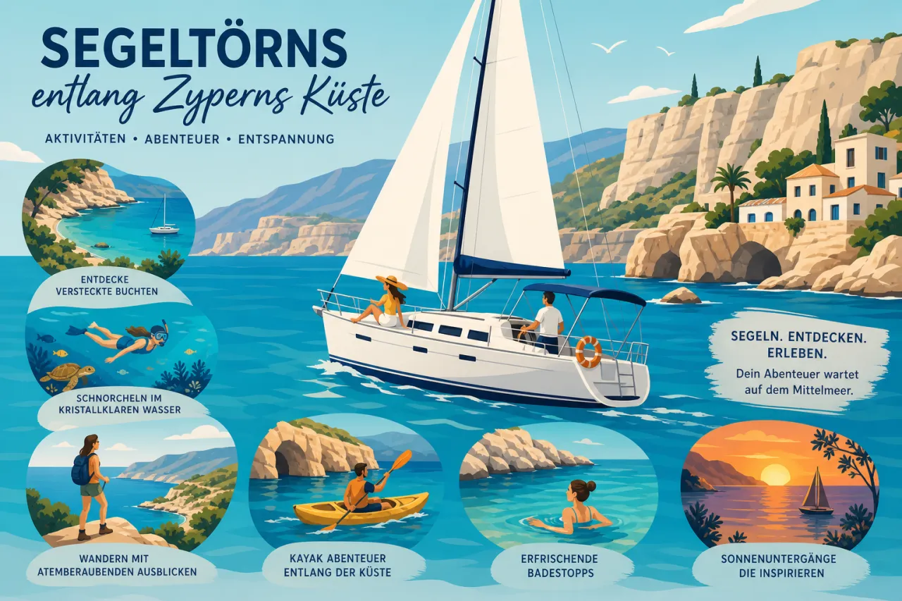 Segeltörns und Bootsausflüge entlang der zypriotischen Küste