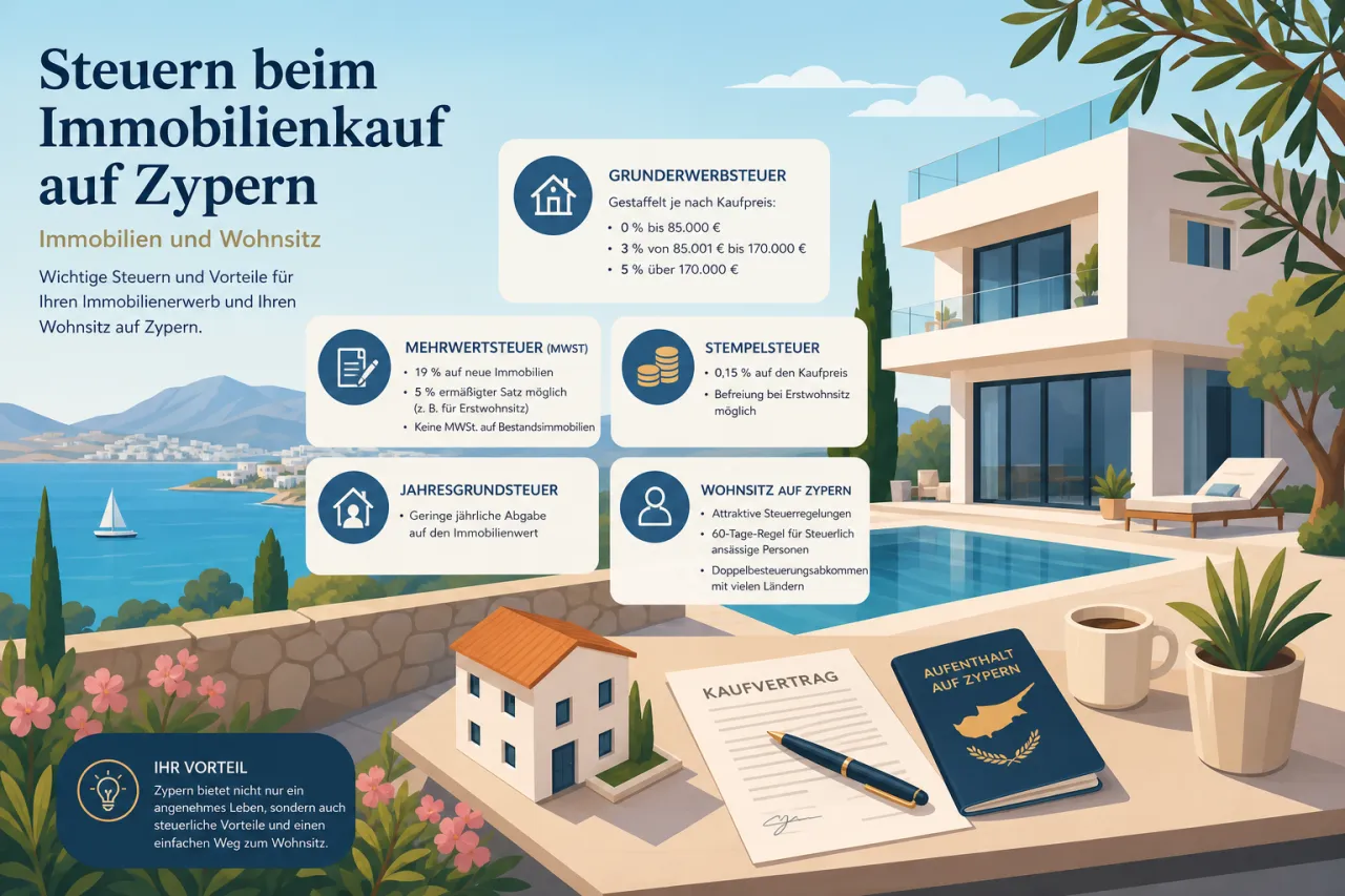 Steuern und Abgaben beim Immobilienerwerb auf Zypern