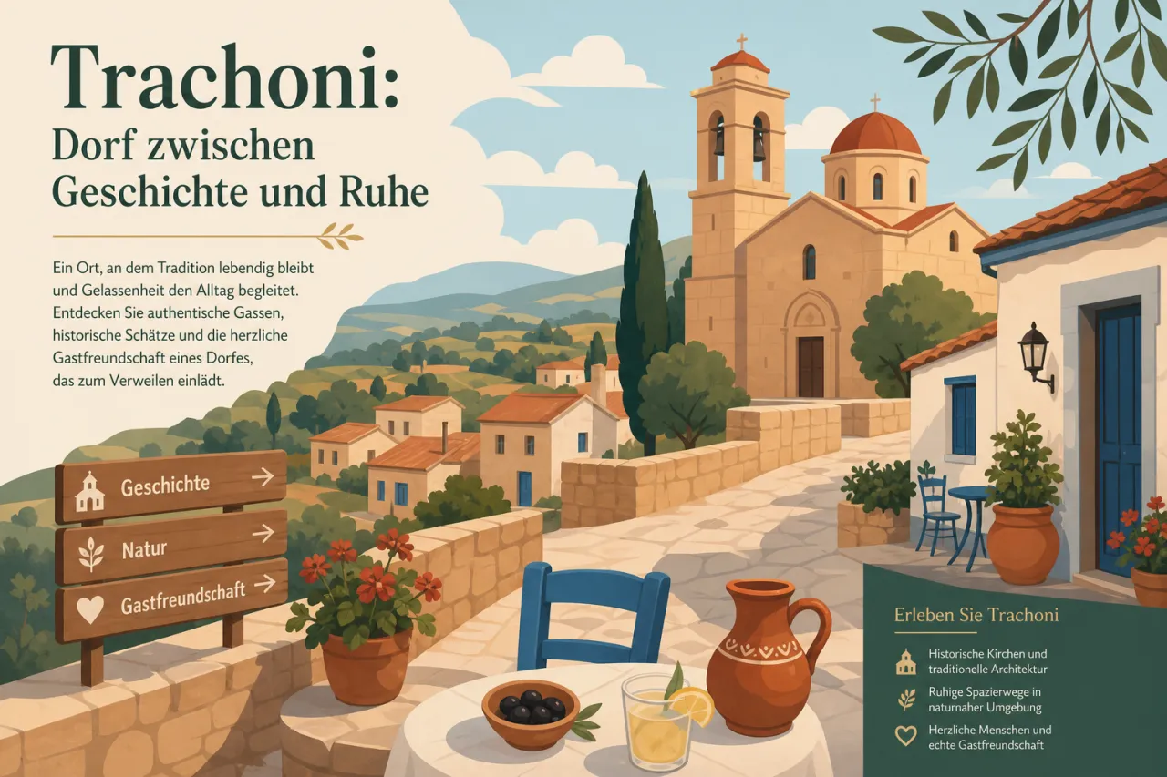 Trachoni: Ein ruhiges Dorf mit viel Geschichte