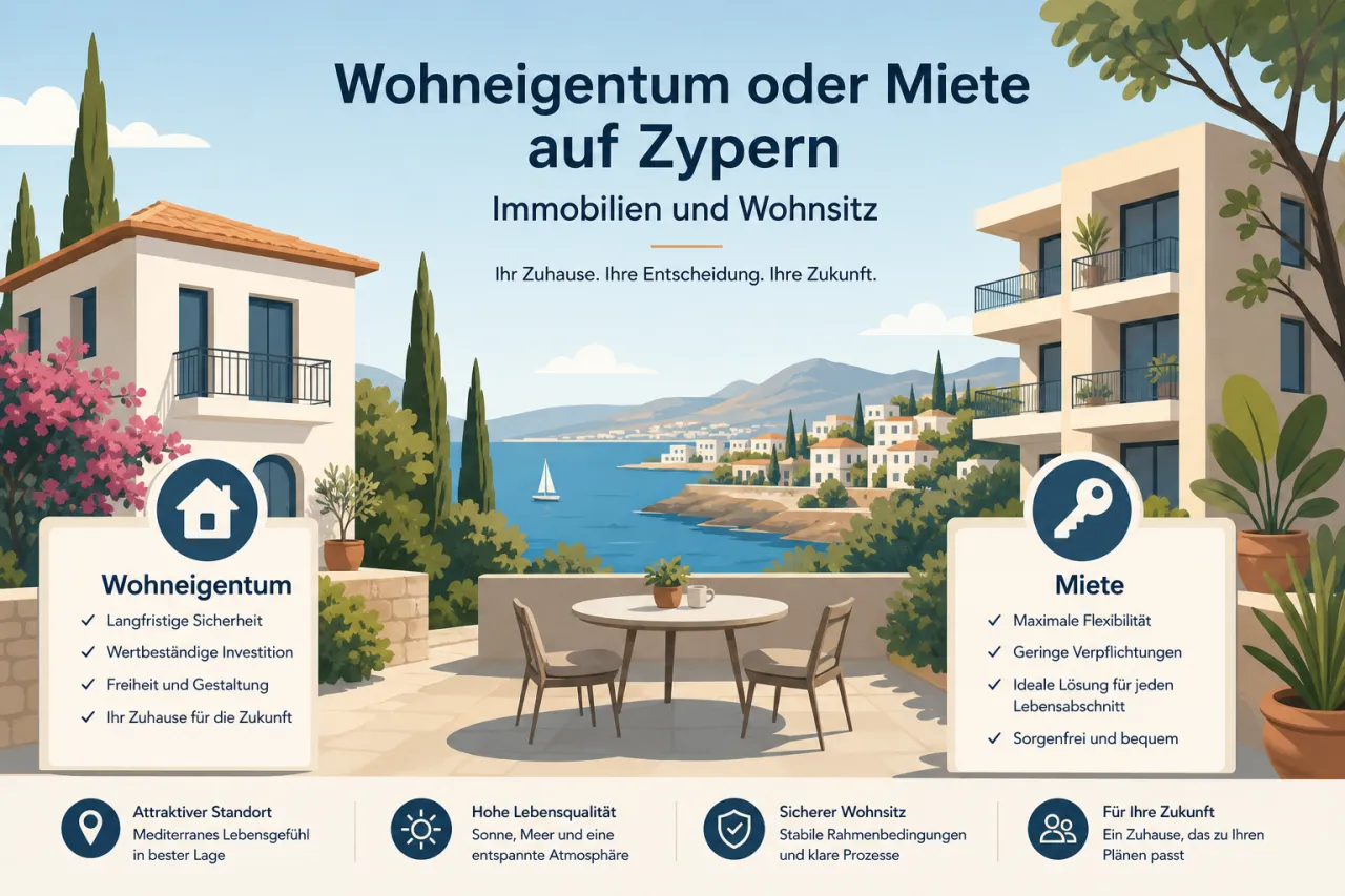 Unterschiede zwischen Wohneigentum und Mietwohnungen auf Zypern