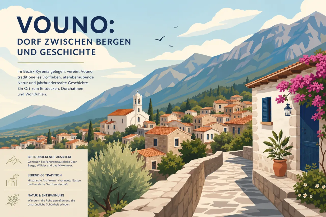 Vouno: Dorf zwischen Bergen und Geschichte
