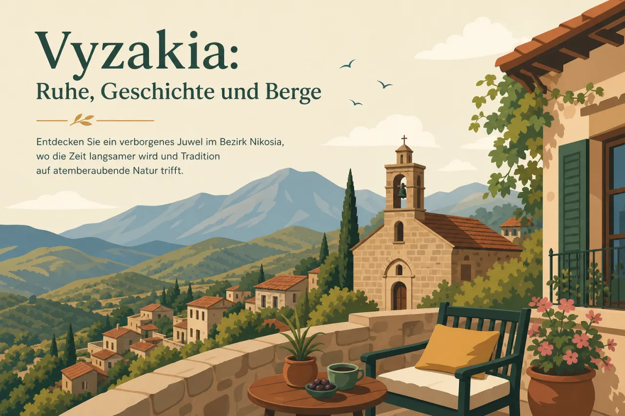 Vyzakia: Ruhe, Geschichte und Berge