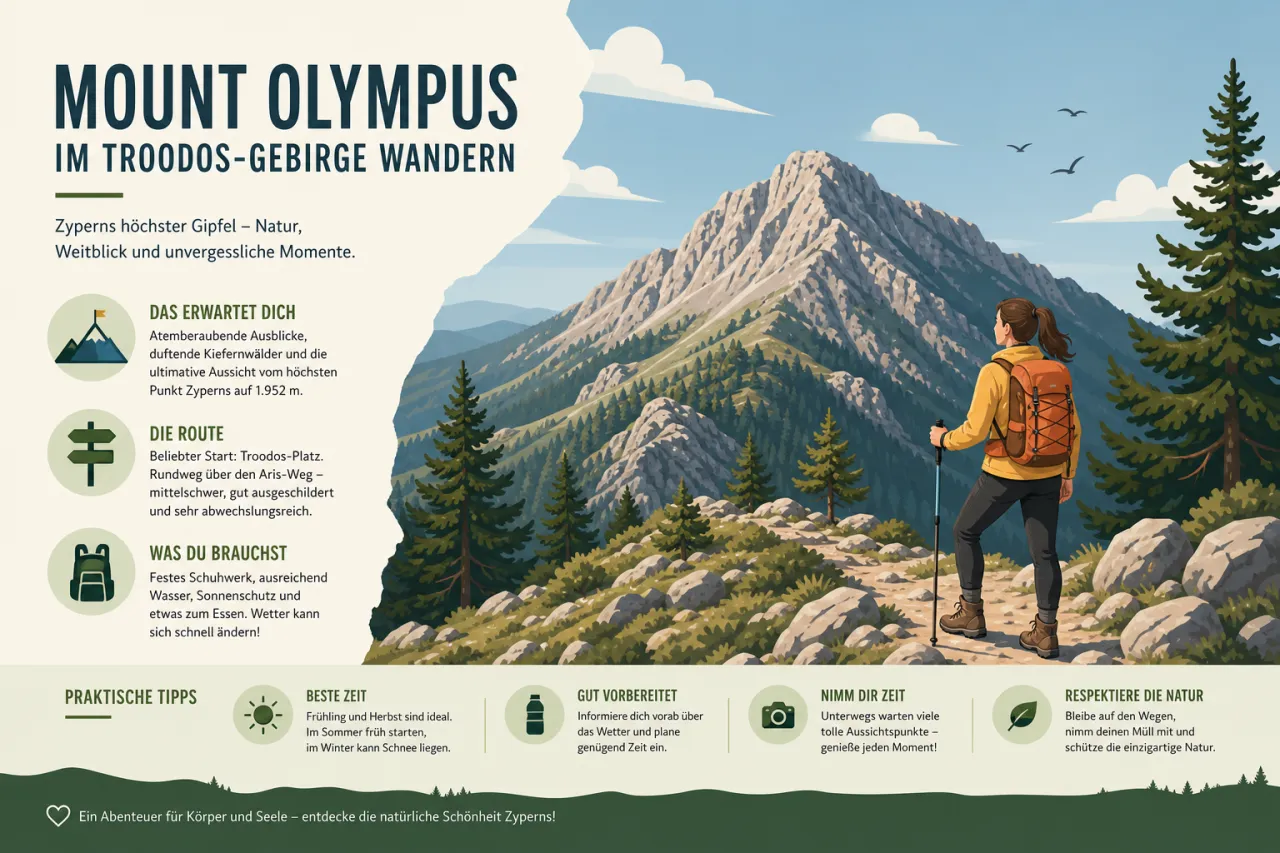 Wandere auf den Mount Olympus im Troodos-Gebirge