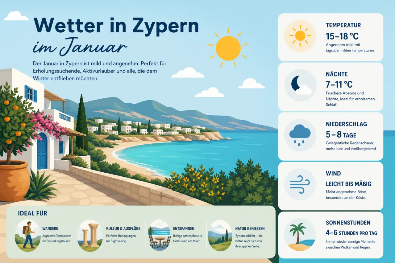 Wetter in Zypern im Januar: Milde Wintertage und sonnige Aussichten