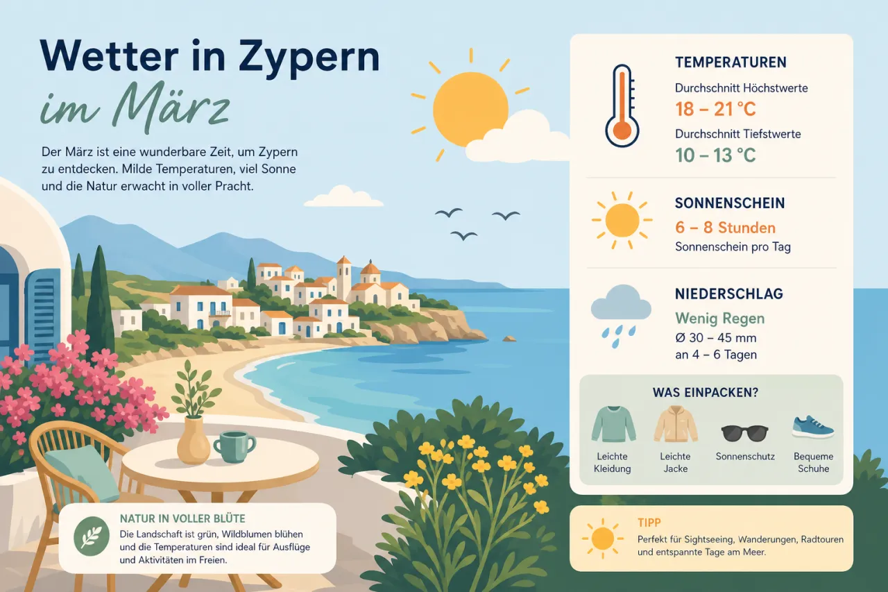 Wetter in Zypern im März: Ideale Zeit für Erkundungen und Aktivitäten