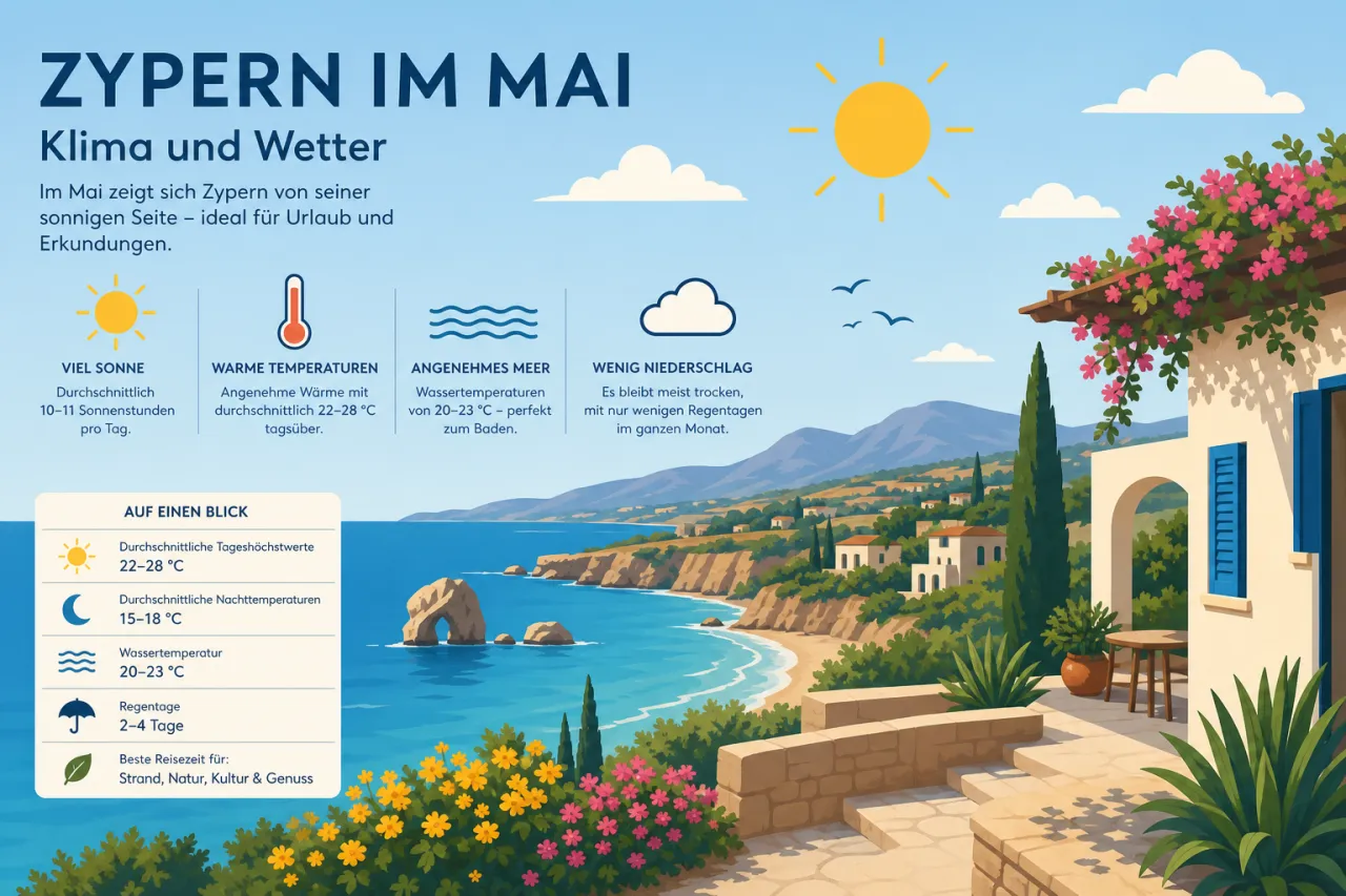 Wetter in Zypern im Mai: Sommerliche Temperaturen und Badefreuden