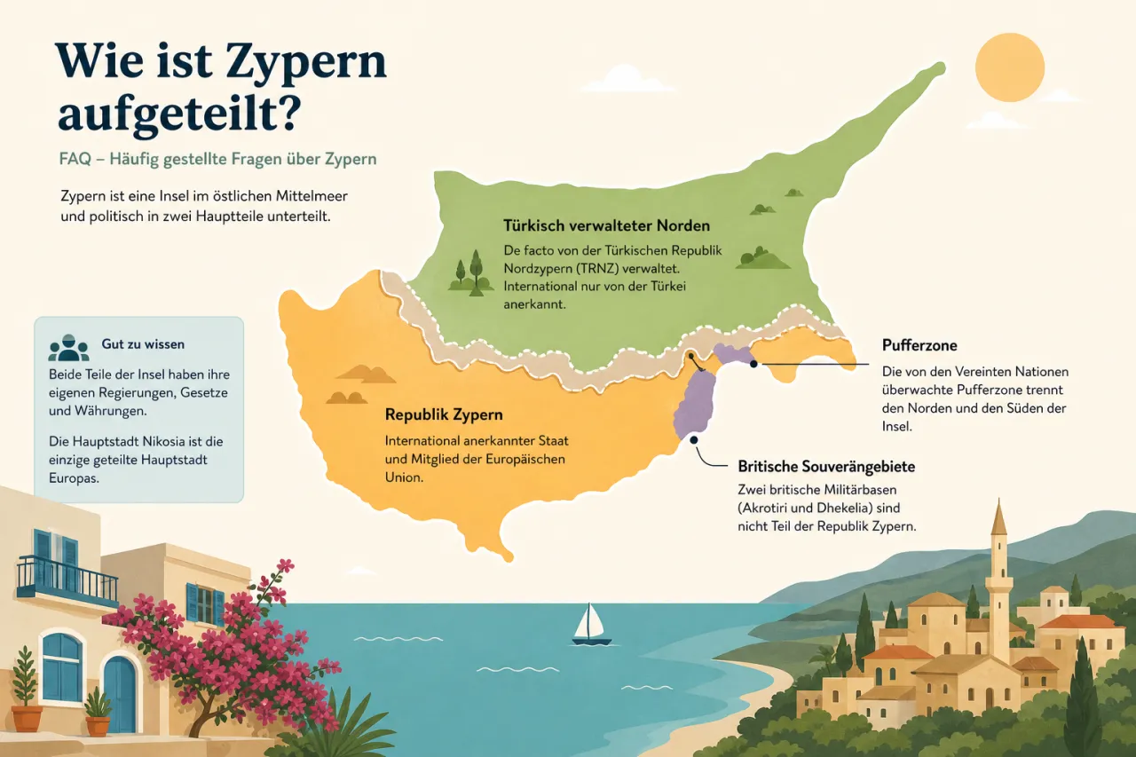 Wie ist Zypern aufgeteilt?