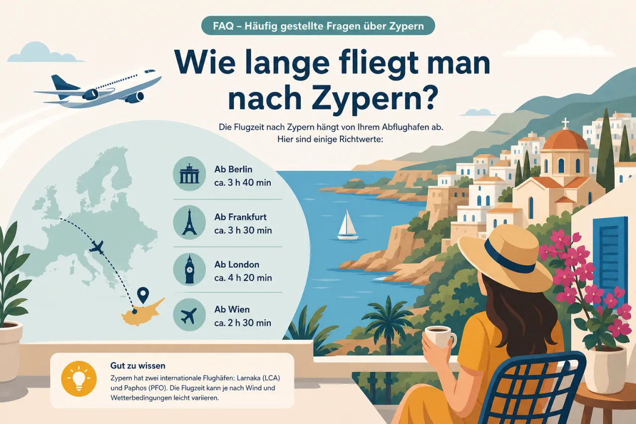 Wie lange fliegt man von Frankfurt nach Zypern?