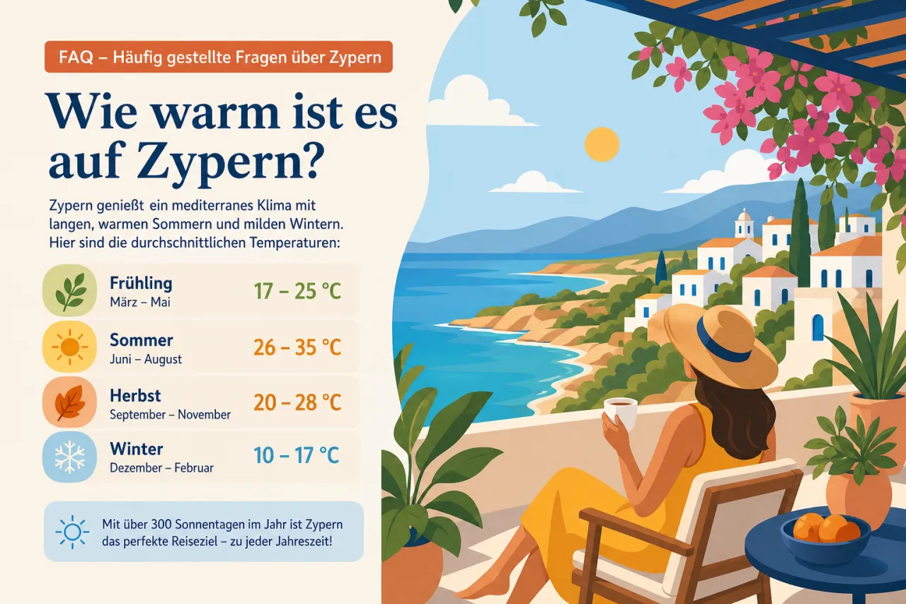 Wie warm ist es auf Zypern?