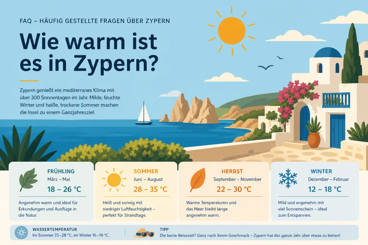 Wie warm ist es in Zypern?