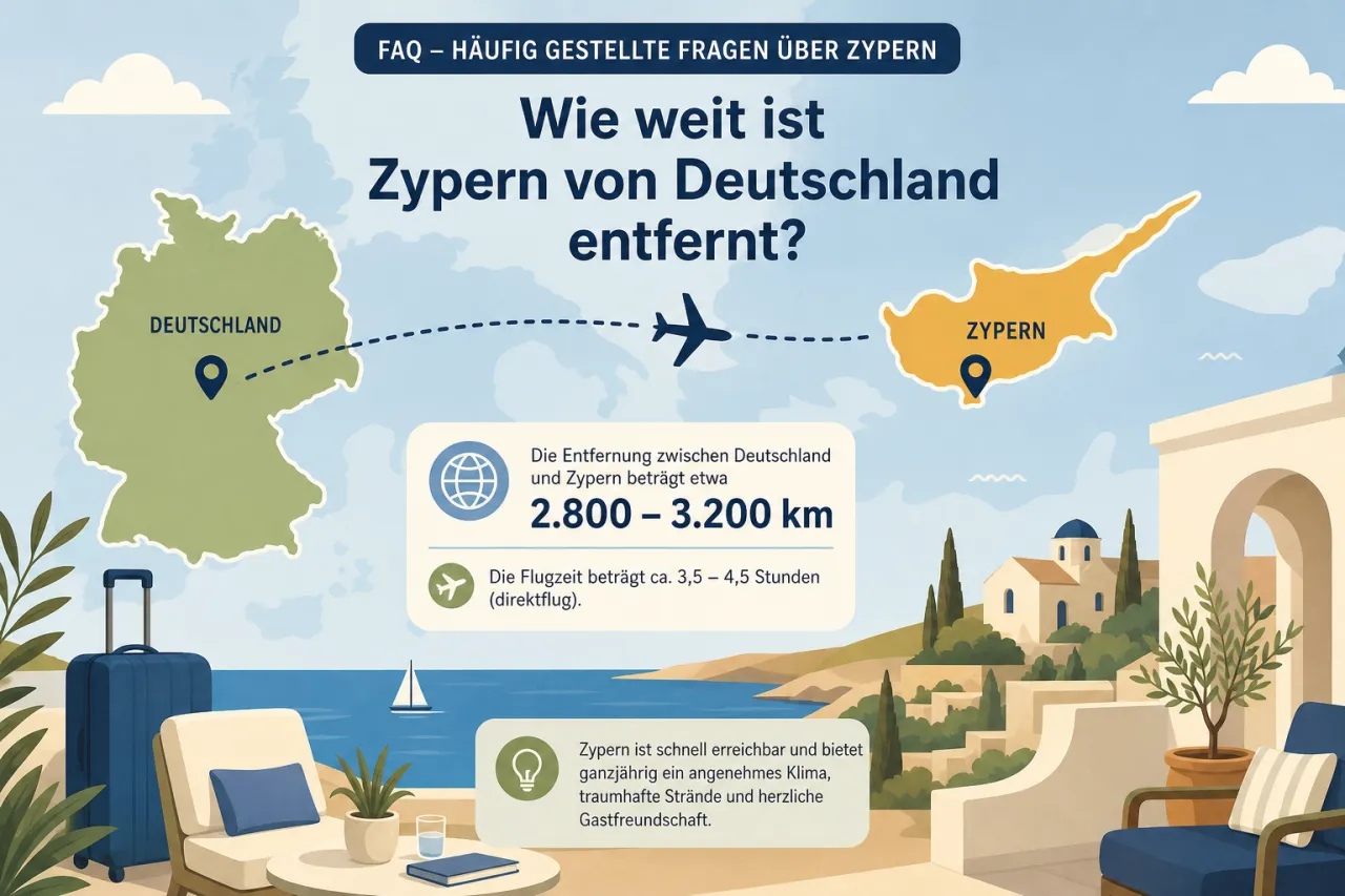 Wie weit ist Zypern von Deutschland entfernt?