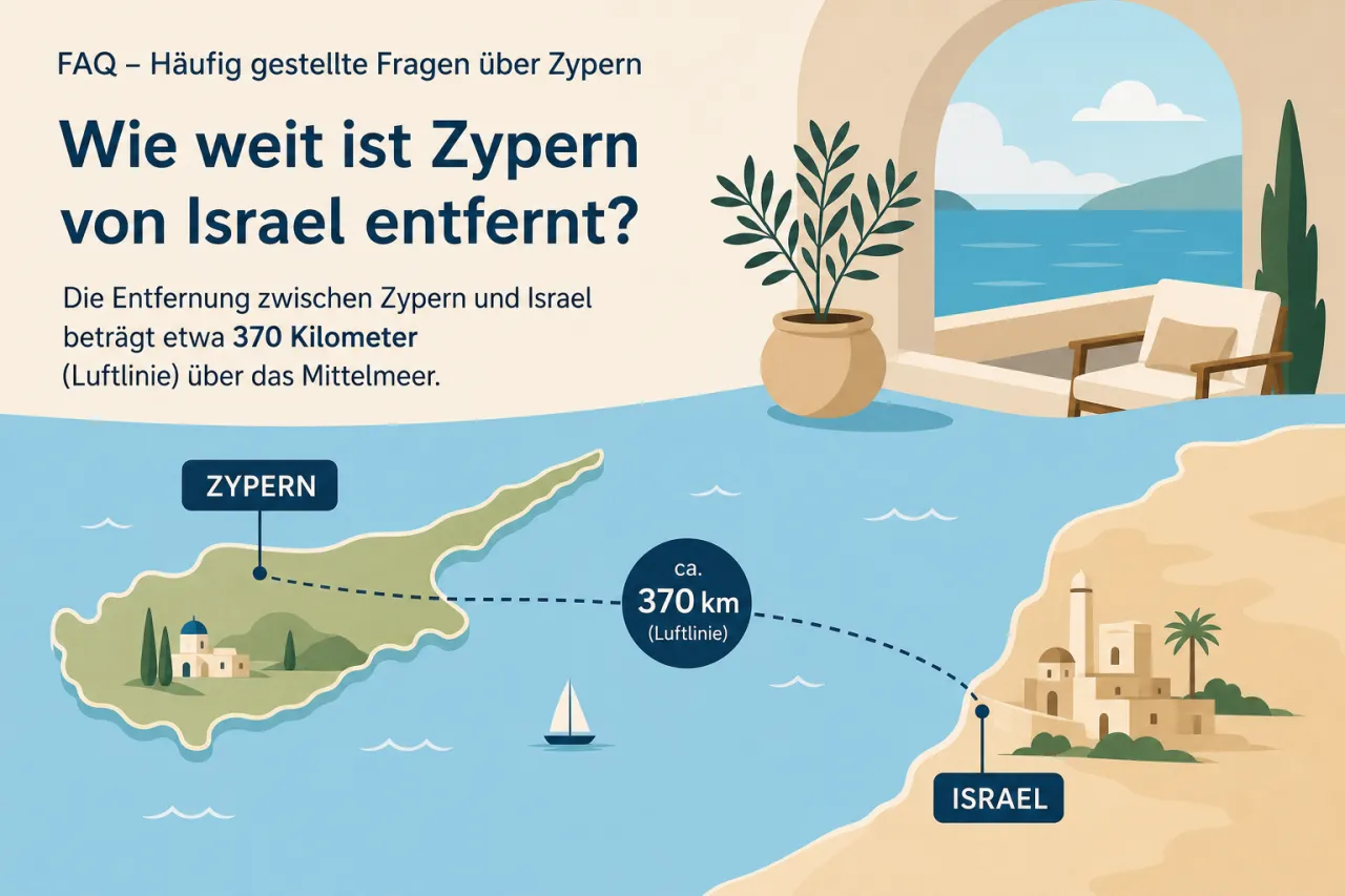 Wie weit ist Zypern von Israel entfernt?