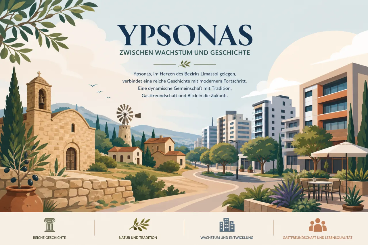 Ypsonas zwischen Wachstum und Geschichte